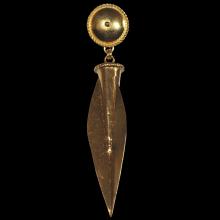 Boucles d�oreille en bronze et or